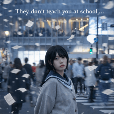 They don't teach you at school (feat. sadistic mask) Front Cover