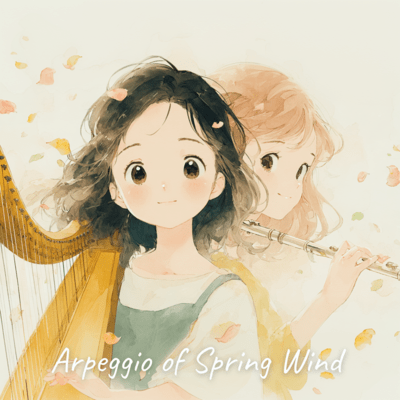 Arpeggio of Spring Wind (Harp & Flute) Front Cover