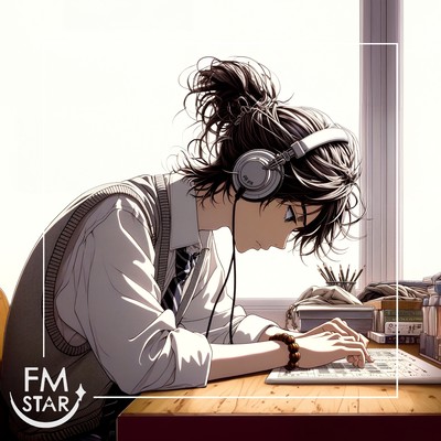 Night study cafe BGM Concentrated work Lo fi Hip hop Front Cover