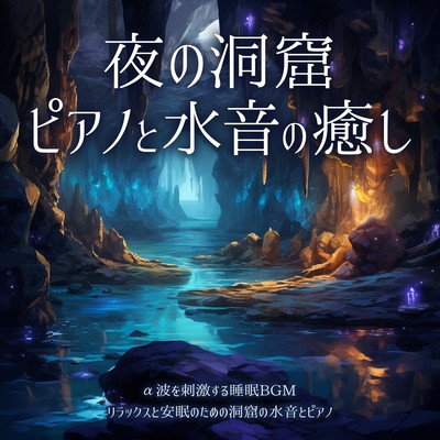 Night Cave Healing Piano and Water Sound Cave Water Sound and Piano for Relaxation and Sleep Sleep BGM that Stimulates Alpha Waves Front Cover