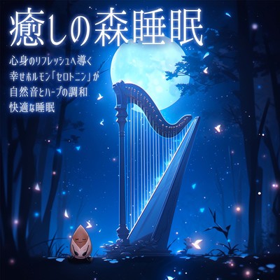 Healing forest sleep Harmony of natural sounds and harp The happy hormone "serotonin" leads to comfortable sleep and refreshment of mind and body Front Cover