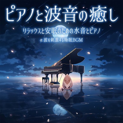 Healing piano and wave sounds Water sounds and piano for relaxation and sleep Sleep BGM that stimulates alpha waves Front Cover