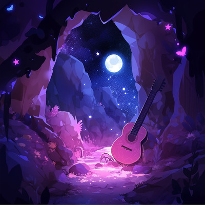 Super deep sleep guitar cave that melts your brain. Healing melody that adjusts your autonomic nervous system. BGM that relieves stress with natural sounds that reach the depths of your heart. Front Cover