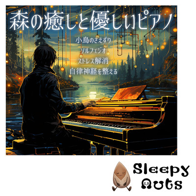 Healing forests and gentle piano Birdsong Solfeggio Stress relief Autonomic nervous system Front Cover