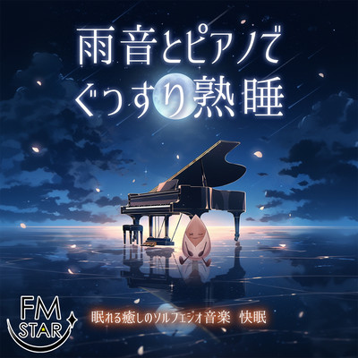 雨音とピアノでぐっすり熟睡 眠れる癒しのソルフェジオ音楽 快眠のジャケット写真