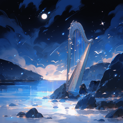 Harp Nature Sound Healing Stress Relieving BGM Music Work Study Work Meditation Yoga Esthetics Sauna Autonomic Nervous System nice Front Cover
