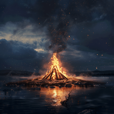 Guitar and Bonfire Night: Soothing Calming Melodies and Nature Sounds "Sleep onset, promotes sound sleep, alpha waves, improves insomnia, relieves stress, deep sleepのジャケット写真
