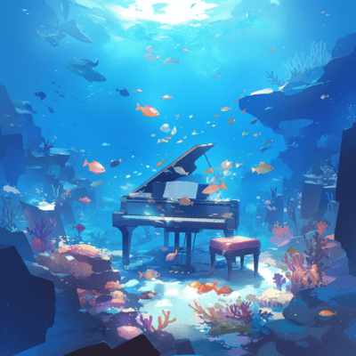 Underwater piano Sleep soundly with natural sounds BGM for sleep Learning, work, recovery from fatigue, autonomic nervous system, stress, deep sleep Front Cover