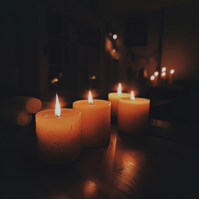 The fluctuation of 1/f Healing guitar listening in a natural forest The candlelight sways Waking up refreshed in the morning Happy BGM deep sleep Front Cover