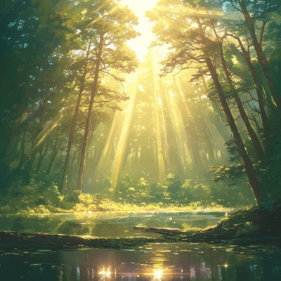 Healing and detox music to listen to in the piano forest For intensive study, telework and work Relaxing nap with natural sounds of forests and rivers Forest Cafe Music White Noise deep sleep Front Cover