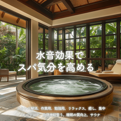 水音効果でスパ気分を高める-ストレス解消、作業用、勉強用、リラックス、癒し、集中、ヒーリング、自律神経整う、睡眠の質向上、サウナ-のジャケット写真