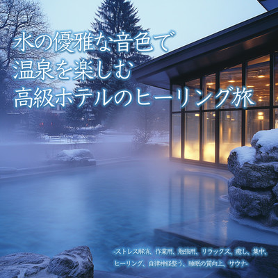 水の優雅な音色で温泉を楽しむ高級ホテルのヒーリング旅-ストレス解消、作業用、勉強用、リラックス、癒し、集中、ヒーリング、自律神経整う、睡眠の質向上、サウナ-のジャケット写真