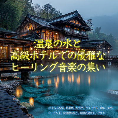 A Gathering of Elegant Healing Music with Onsen Water and Luxury Hotels - Stress Relief, Work, Study, Relaxation, Healing, Focus, Autonomic Nervous System Balance, Improved Sleep Quality, Sauna Front Cover