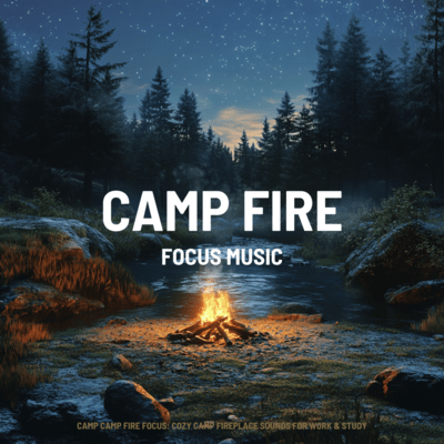 Camp Camp Fire Focus: Cozy Camp Fireplace Sounds for Work & Study Front Cover
