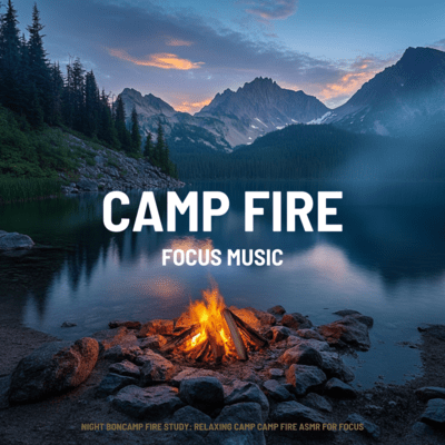 Night BonCamp Fire Study: Relaxing Camp Camp Fire ASMR for Focus Front Cover