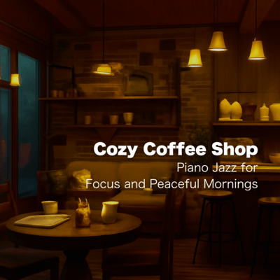 Cozy Coffee Shop Piano Jazz for Focus and Peaceful Mornings Front Cover