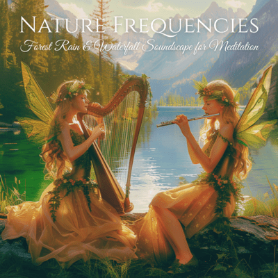 Nature Frequencies - Forest Rain & Waterfall Soundscape for Meditation Front Cover