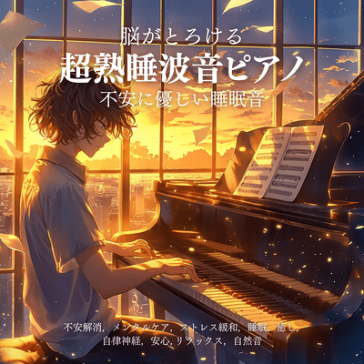 Deep Sleep Piano & Waves: Gentle Sounds for Anxiety, Mental Care & Stress Relief Front Cover