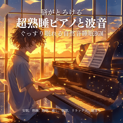 Deep Sleep Piano & Waves: Nature Sounds BGM for Rest, Meditation & Sleep Front Cover