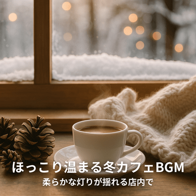 Warm Winter Café BGM Inside a Room Lit with Gentle Flickering Lights Front Cover