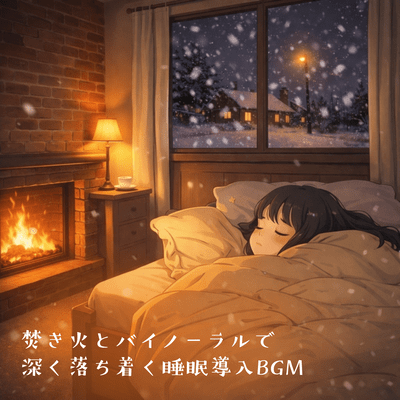 Deeply relaxing sleep-inducing background music with bonfire and binaural sounds Front Cover