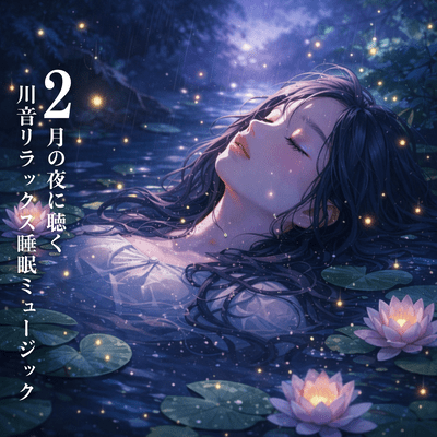 Relaxing sleep music for the sound of the river on a February night Front Cover