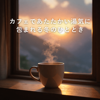 A winter moment surrounded by warm steam at a cafe Front Cover