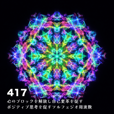 417 Solfeggio frequency that releases mental blocks and promotes positive thinking to promote self-transformation Front Cover