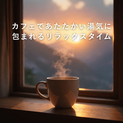 Relaxing time surrounded by warm steam at the cafe Front Cover