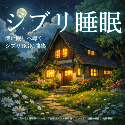 Ghibli Sleep Deep Sleep Ghibli BGM Collection, Calm Sleep Induction Healing Music, Stress Relief Relaxation Balance Autonomic Nervous System Deep Rest Front Cover