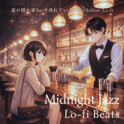 Midnight Jazz Lo-fi Beats: Chillout Lo-fi music that sounds like it would be playing in a hidden bar at night. Front Cover