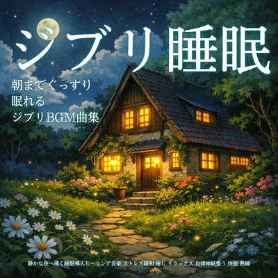 Ghibli Sleep All Night Deep Sleep Ghibli BGM Collection, Quiet Night Sleep Induction Healing Music, Stress Relief Relaxation Balance Autonomic Nervous System Deep Rest Front Cover