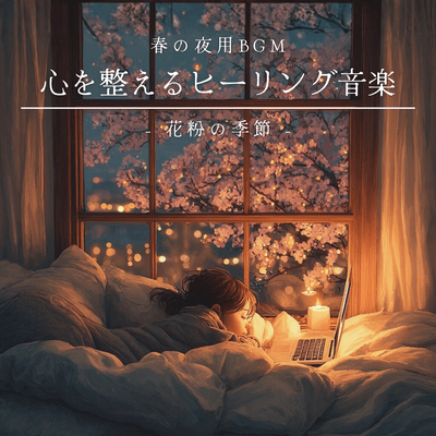 Healing Music to Calm Your Mind - Spring Night BGM - Pollen Season - Front Cover