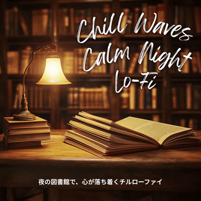 Chill Waves Calm Night Lo -Fi - Relaxing Lo-Fi in the Library at Night Front Cover