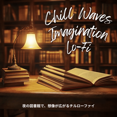 Chill Waves Imagination Lo-Fi: A Library at Night Where Your Imagination Can Vary Front Cover