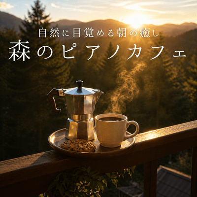 A relaxing forest piano cafe for a morning awakening. Front Cover