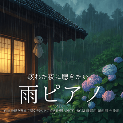 Rain Piano - Healing Piano BGM for Tired Nights, Deep Relaxation and Autonomic Balance - Sleep Meditation Work Music Front Cover