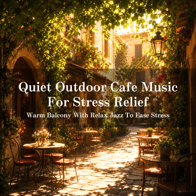 Quiet Outdoor Cafe Music For Stress Relief - Warm Balcony With Relax Jazz To Ease Stress Front Cover