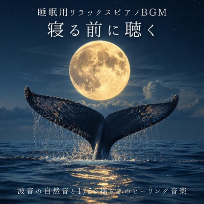 Relaxing Sleep Piano Music - Ocean Wave Nature Sounds and 1/f Fluctuation Healing Music Before Bed Front Cover