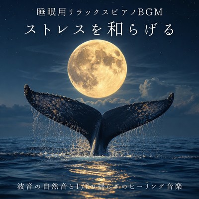 Relaxing Sleep Piano Music - Ocean Wave Nature Sounds and 1/f Fluctuation Healing Music for Stress Relief Front Cover