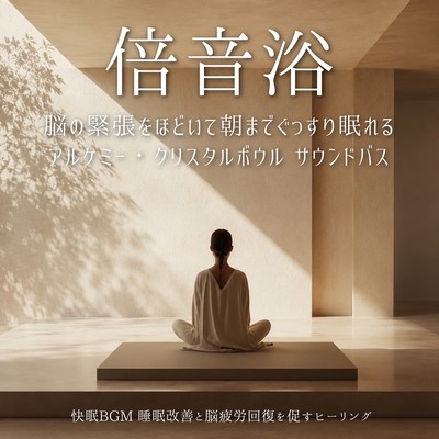 倍音浴 脳の緊張をほどいて朝までぐっすり眠れるアルケミー・クリスタルボウル サウンドバス - 快眠BGM 睡眠改善と脳疲労回復を促すヒーリングのジャケット写真