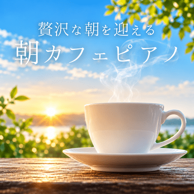 Enjoy a luxurious morning with a morning cafe piano. Front Cover