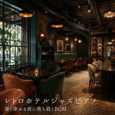 Retro hotel jazz piano: calming background music for a deeply moving night. Front Cover