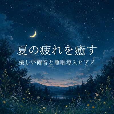 Summer Fatigue Relief - Gentle Rain Sounds and Sleep Piano Music Front Cover