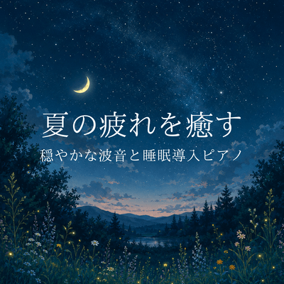 Summer Fatigue Relief - Peaceful Ocean Waves and Sleep Piano Music Front Cover