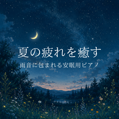 Summer Fatigue Relief - Relaxing Rain Sounds and Peaceful Piano Music for Sleep Front Cover
