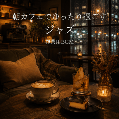 Relaxing jazz music at a cafe in the morning, perfect for background music while working. Front Cover