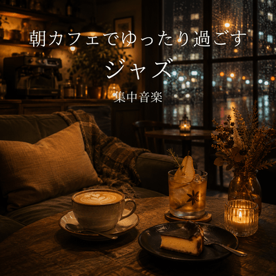 Relaxing jazz music at a cafe in the morning. Front Cover