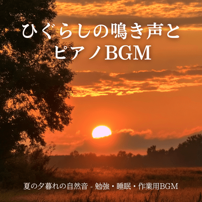 Higurashi Cicada Sounds and Piano Music - Summer Sunset Nature Sounds for Study, Sleep and Work Front Cover
