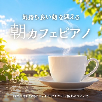 Morning cafe piano to start your day off right - a perfect moment to relax on a quiet holiday morning. Front Cover